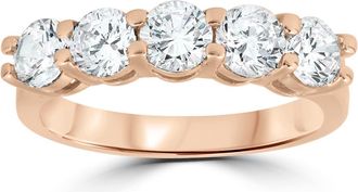 Pompeii3 1 Ct TW Five Stone Diamond Wedding Ring in White, Yellow, or Rose Gold