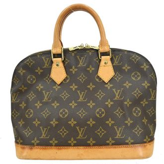 Louis Vuitton Alma Handbag Monogram Canvas Brown Canvas Handbag (Pre-Owned)