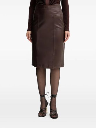 H&eacute;rve L&eacute;ger paneled midi skirt - women - Fabric - S - Brown