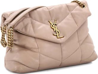 Saint Laurent Loulou Puffer Quilted Leather Medium shoulder bag - Toni neutri