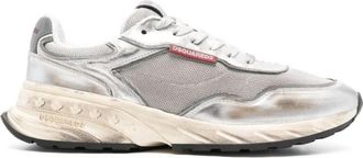 Dsquared2 Zilveren Sprinter Sneakers met reflecterende details - Heren - Sneakers - Grijs - 41 EU - Schoenen