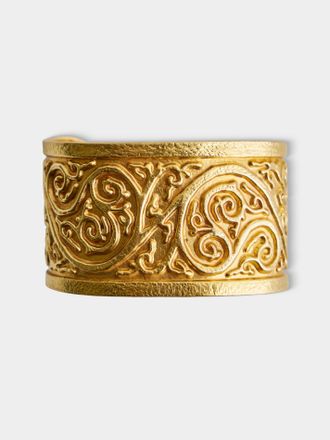 Mahnaz Collection Vintage LALAoUNIS Greek 18-Karat Yellow Gold Cuff Bracelet