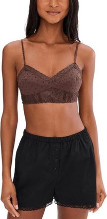 Free People Rosie Longline Bralette Womens Bra Brunette : LG (Womens 12-14), Nylon/Spandex