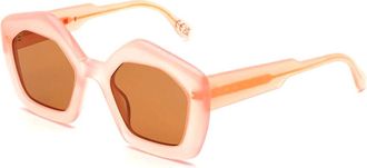 Marni Laughing Waters Havana Rossa 5H6 Mens Sunglasses Pink Size 51