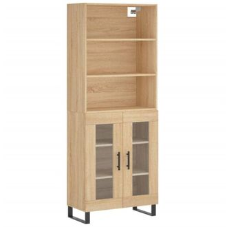 vidaXL Aparador alto madera contrachapada color roble 69,5x34x180 cm vidaXL