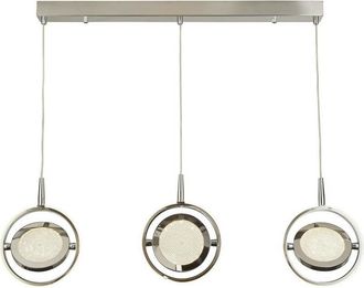 Searchlight Searchlight Gyroscope 3 Light LED Ring Bar Pendant Chrome, Crystal Sand 3000K