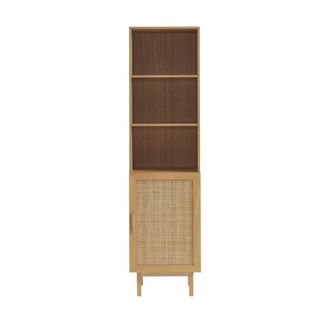DRAWER Armario de almacenamiento de madera y ca&ntilde;a h190cm - madera clara