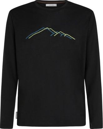 Icebreaker Merino 150 Tech Lite L/S Tee Rainer Ridge Merinoshirt für Herren | schwarz