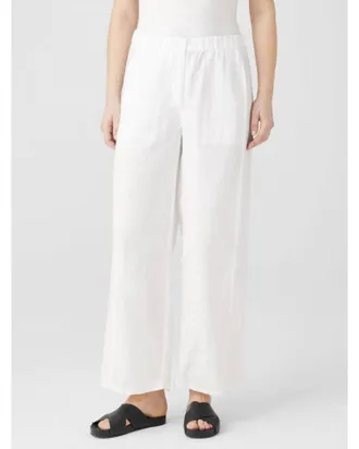 Eileen Fisher Wide Ankle Pant In White
