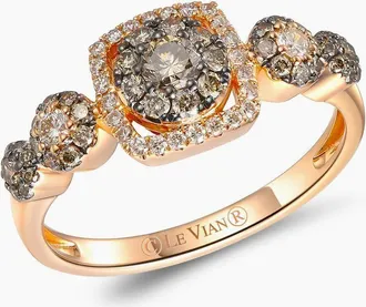 Le Vian Ladies Center Chocolate Cocktail Rings set in 14K Strawberry Gold TRHN 67