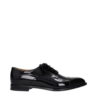 Gucci Herrens Derby-Schuh aus schwarzem Lackleder