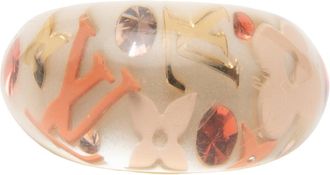 Louis Vuitton Multi-Color White Resin Band Ring (Pre-Owned)