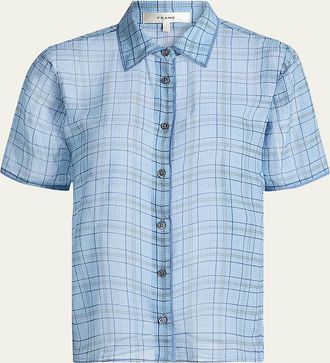 Frame Denim The Silk Plaid Blouse