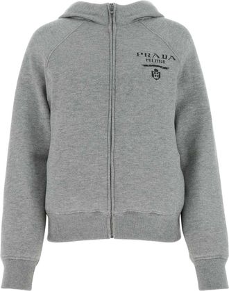 Prada Giacca con logo jacquard - Grigio