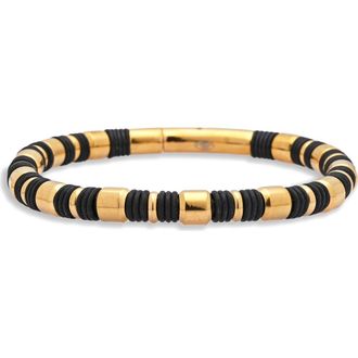 Eye Candy Los Angeles Hudson Beaded Bracelet in Gold/Black at Nordstrom Rack