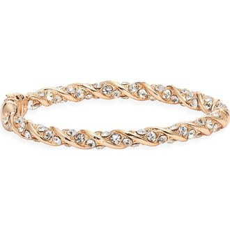 Open Edit Pav&eacute; Crystal Hinge Bracelet in Clear- Gold at Nordstrom
