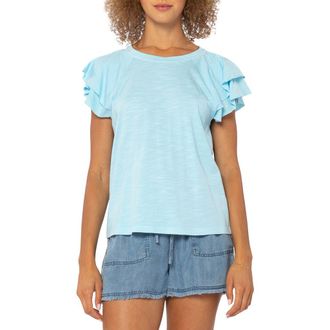 Velvet Heart Sunny Flutter Sleeve Top in Corydalis Blue at Nordstrom Rack, Size X-Large