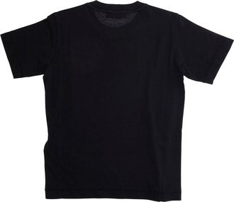Stone Island Boys Black T-Shirt With Round Neck And Logo Patch Cotton T-Shirts Polos
