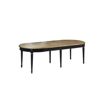 Robin des Bois Mesa ovalada de roble con 3 extensiones para 8/10 negra