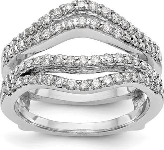 Diamond2Deal 14k White Gold Lab Grown Diamond Wedding Band Ring 0.62Ct Clarity- VS Color- D-E