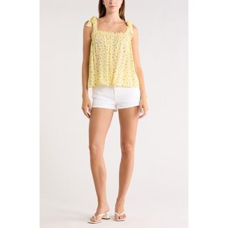 Abound Shoulder Tie Boho Cami in Yellow- Pink Mini Bloom at Nordstrom Rack, Size X-Large