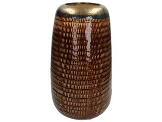 Schubiger M&ouml;bel Vase Keramik Braun H: 43 cm