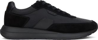 HUGO BOSS Mens Low-Top Leather And Fabric Sneakers Black Calfskin Trainers