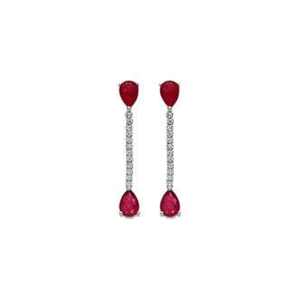 Luxenter oorbellen in 925 sterlingzilver en rhodiumafwerking kers hydrothermale kwarts - Kuhao