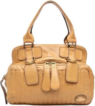 Chlo&eacute; Pre-owned Bay Handtas - Dames - Vintage Handtas - Beige - ONE Size - Leer - Vintage