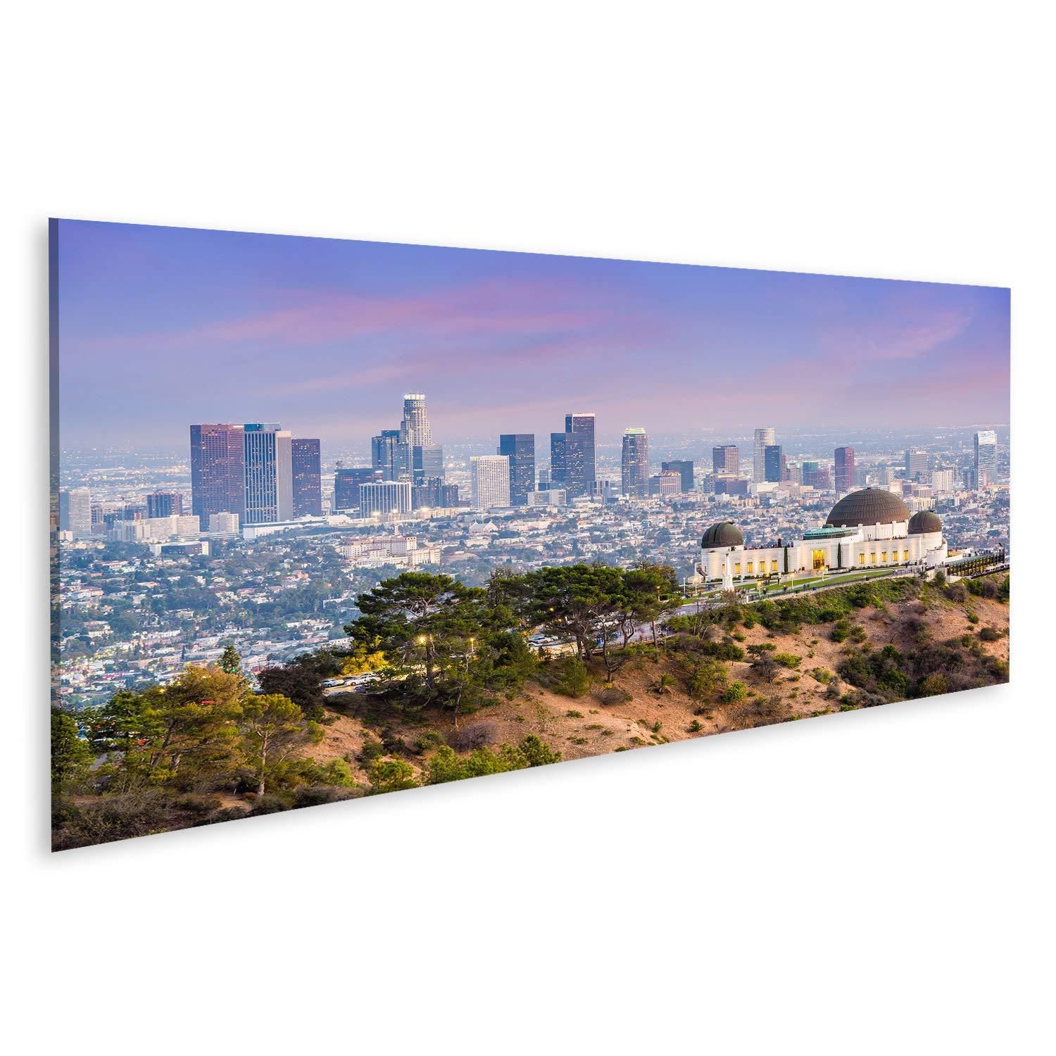 Islandburner Leinwandbild Türkis Lila Abstrakt - Panorama 120x40cm Floral Design Wandbild