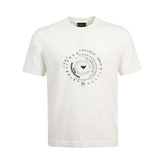 Emporio Armani T-shirt met ronde hals - Heren - T-shirts - Wit - XL - Katoen - Tops