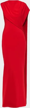 Roland Mouret Asymmetric Draped Cape Jersey Gown