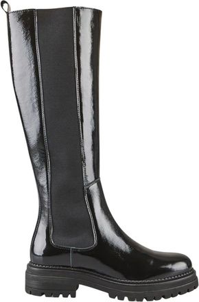 Cosmoparis Schoenen, Dames, Zwart, 41 EU, Leer, Chelsea Flat Boot met Profielzool