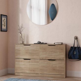 Vicco Scarpiera da ingresso Luca, Sonoma, 116.6 x 72.5 cm con 4 scomparti, Vicco
