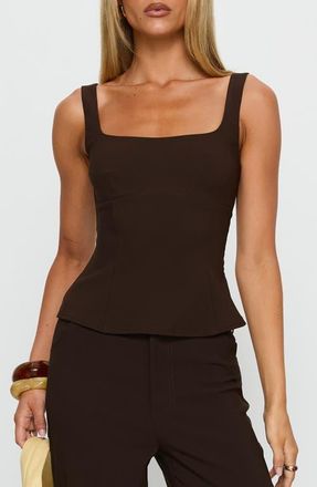 Princess Polly Kinsie Tailored Tank in Brown at Nordstrom, Size 12
