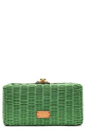 Frances Valentine Pepper Wicker Clutch in Green at Nordstrom