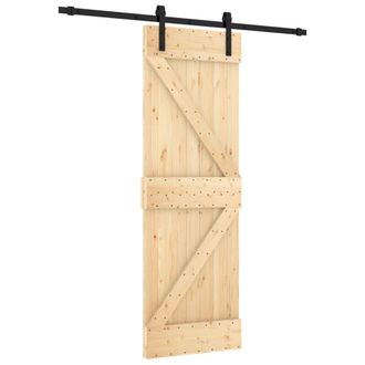 vidaXL Vidaxl - Puerta Corredera Con Herrajes Madera Maciza De Pino 70x210 Cm