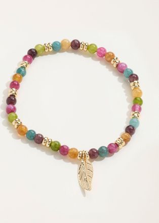 Fat Face FatFace Leaf Bead Braclet in Multi Colour
