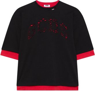 GCDS Over T-Shirt - Heren - T-shirts - Zwart - XS - Katoen - Tops