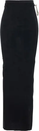 Rick Owens Womens Long Skirt Black Cotton