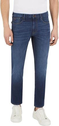 Emporio Armani Slim Fit Denim Jeans met Lage Taille - Heren - Slim Fit Jeans - Blauw - W42 - Denim - Jeans