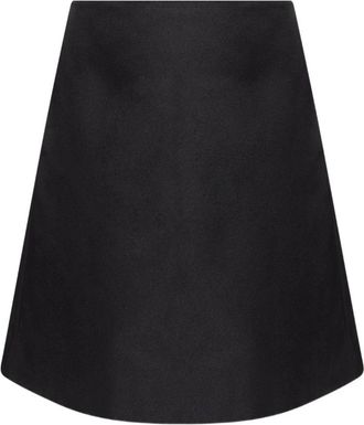 Alexander McQueen Asymmetrische A-lijn rok - Dames - Rokken - Zwart - Maat: XS Zijde