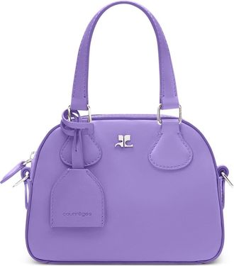 Courr&egrave;ges logo leather mini bowling bag - unisex - CALFSKIN - OS - Purple