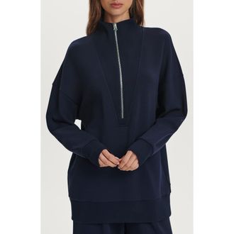 Varley Masie Long Half Zip Sweatshirt in Navy at Nordstrom, Size Xx-Small