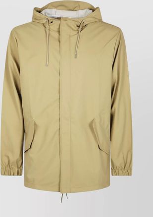 Rains long fish jacket with hood and pockets