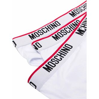 Moschino Logo Waistband Briefs - White