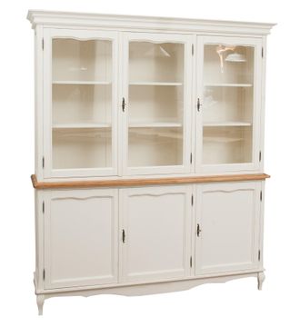 Biscottini International Gabinete De Madera Maciza De Tilo Armaz&oacute;n Blanco Con Plan Acabado Con Efecto Natural 175x41x207 Cm