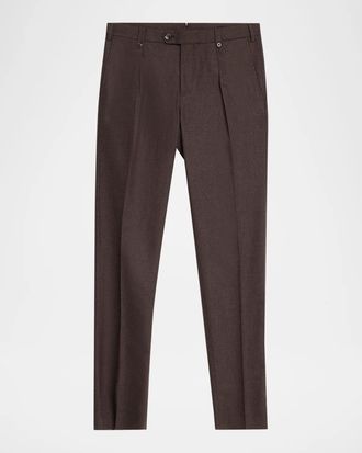 Stefano Ricci Men & apos;s Flannel Flat-Front Trousers