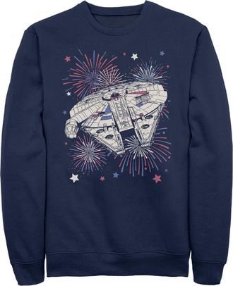 Star Wars Mens Star Wars Festive Fireworks Falcon Sweatshirt in Navy Blue at Nordstrom, Size Xxx-Large