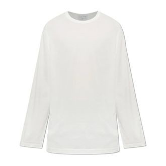 Yohji Yamamoto Camiseta de manga larga de cuello redondo de punto sencillo suave - Tops - Hombre - Blanco - L